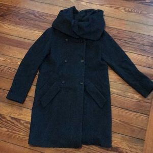 ZARA double breasted funnel neck coat oversized